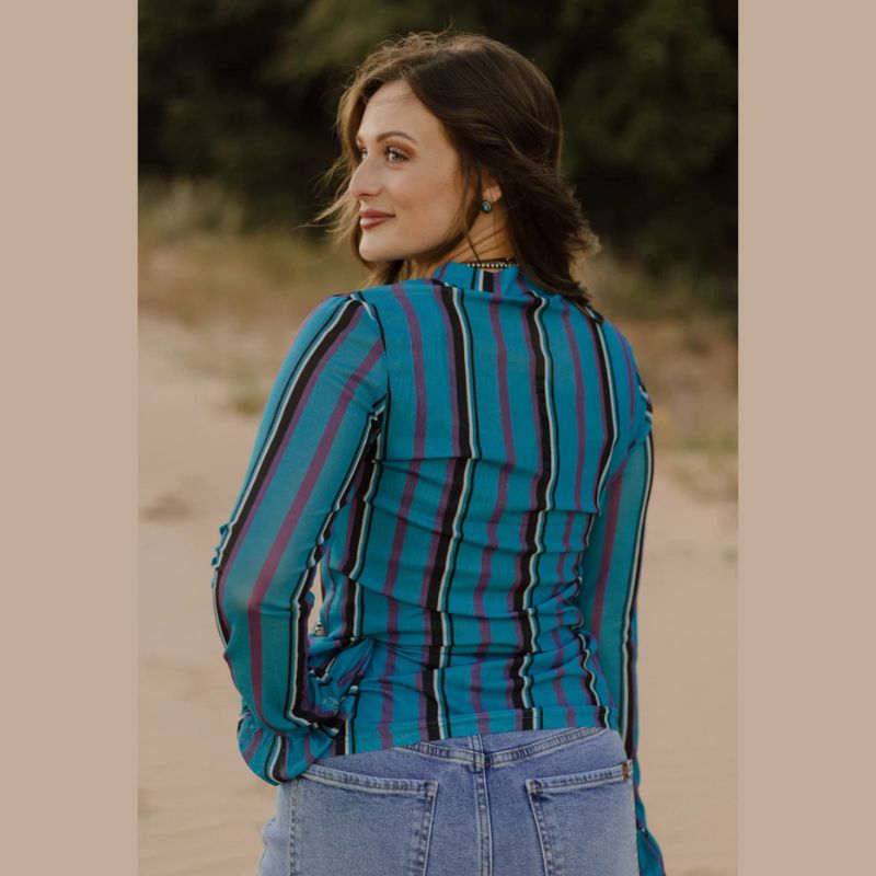 Bell Sleeve Mesh Top - Comfy Stretchy 96% Polyester 4% Spandex Top for Any Occasion Effortless Style Shirts