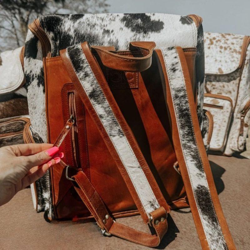 Cowhide Backpack Laptop Bag, Travel Bag