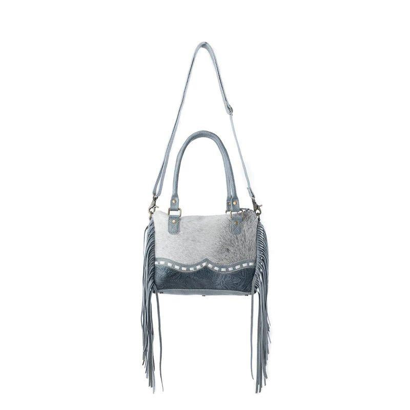 Myra Western Concealed Carry Purse Brindle Mint Genuine Leather Fringe Multifunctional CCW Bag
