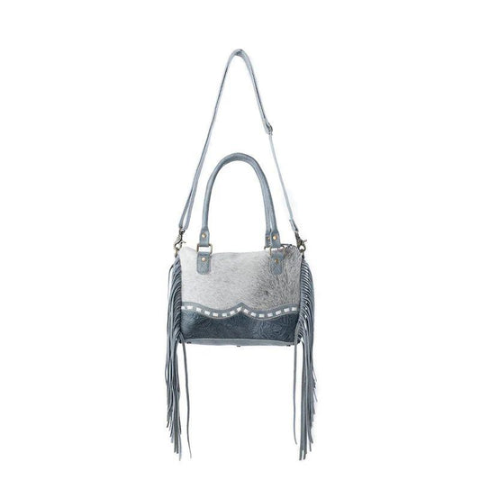 Myra Western Concealed Carry Purse Brindle Mint Genuine Leather Fringe Multifunctional CCW Bag