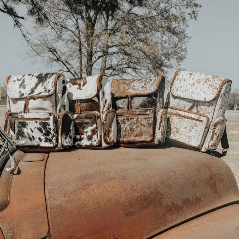 Cowhide Backpack Laptop Bag, Travel Bag