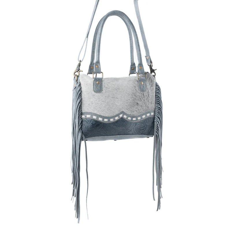 Myra Western Concealed Carry Purse Brindle Mint Genuine Leather Fringe Multifunctional CCW Bag